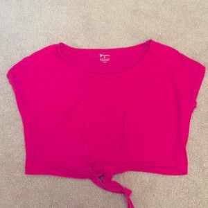 Pink tie Front Top